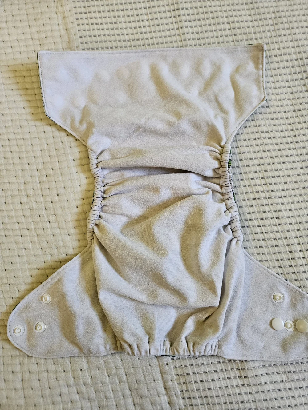 White & Green Cactus Print Adjustable Cloth Pocket Diaper - Alva Baby